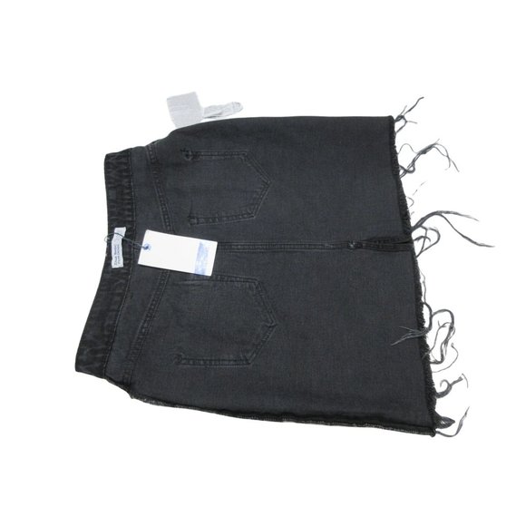 Zara basic Z1975 Denim women's black distressed mini‎ skirt with mesh, M - Picture 5 of 10